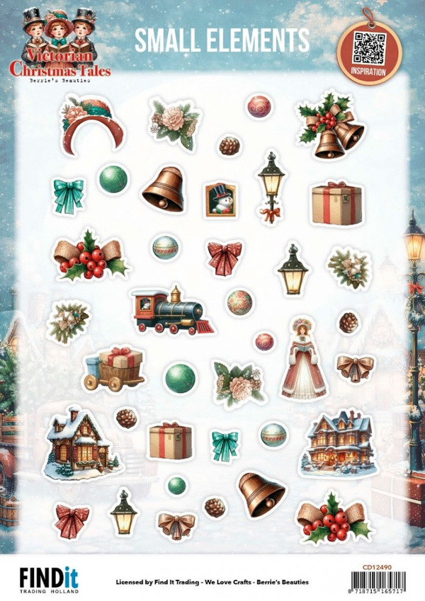 Berrie's Beauties, Knipvel, Victorian Christmas Tales, Small Elements - CD12490