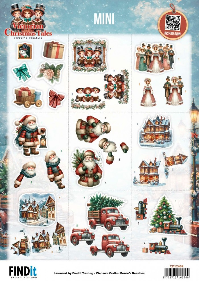 Berrie's Beauties, 3D Knipvel, Victorian Christmas Tales, Mini - CD12489