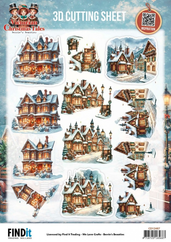 Berrie's Beauties, 3D Knipvel, Victorian Christmas Tales, Home for Christmas - CD12487