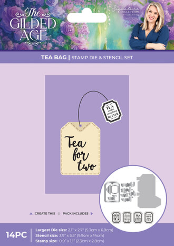 Crafter's Companion, Stamp/Die/Stencil, Tea Bag - SS-TGA-STD-STEN-TB