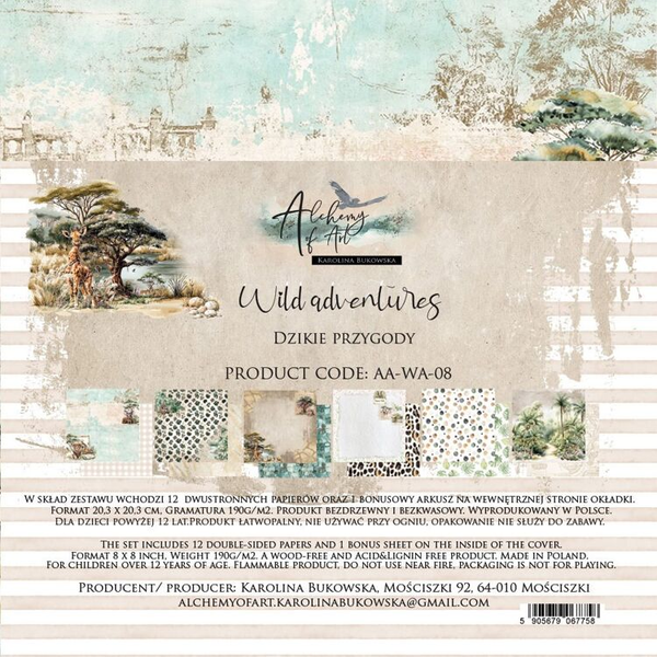 Alchemy of Art, Paperpad, Wild Adventures, 20,3 x 20,3 cm - AA-WA-08