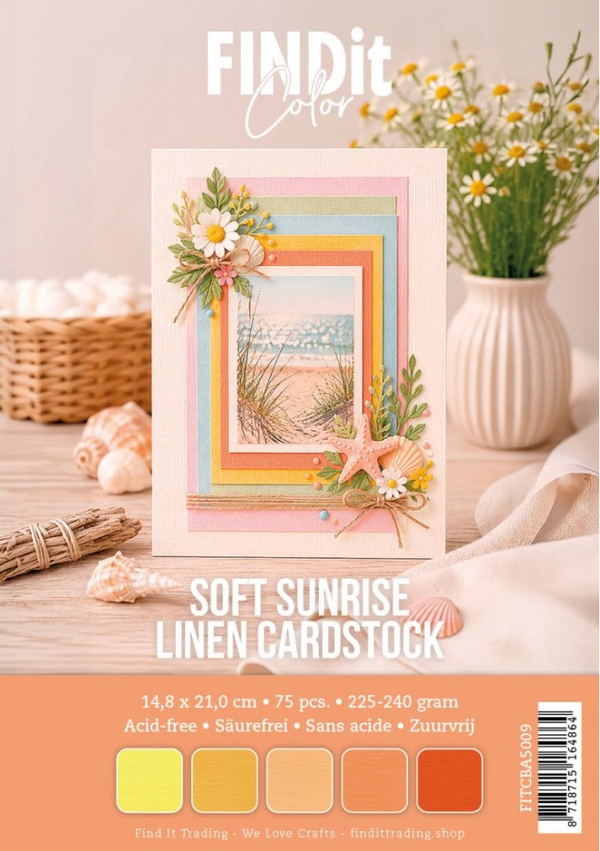 Find it Color, Linnen Cardstock Pack A5, Sunset Warm Pack - FITCBA5009