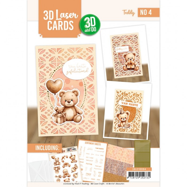 Berrie's Beauties, 3D Laser Cards, 3D and Do, Teddy - 3DLC10004