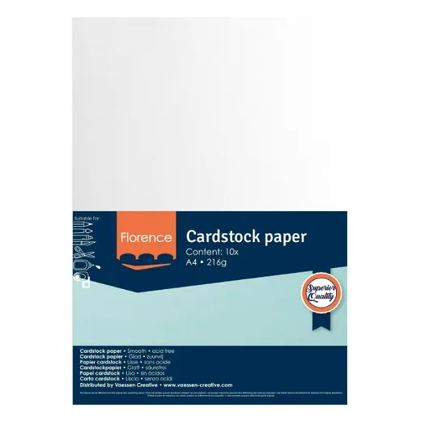 Florence, Cardstock Smooth, Wit, A4, 10 vel - 2927-097