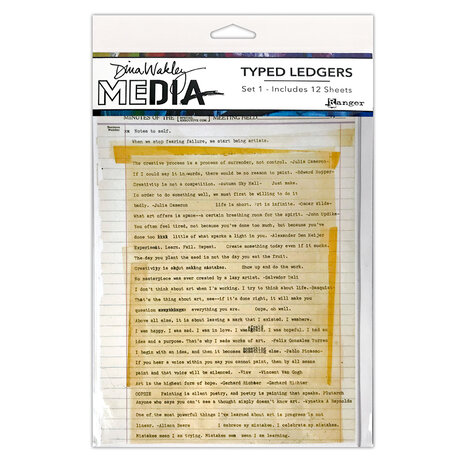 Dina Wakley Media, Typed Ledgers, Set 1 - MDA79033