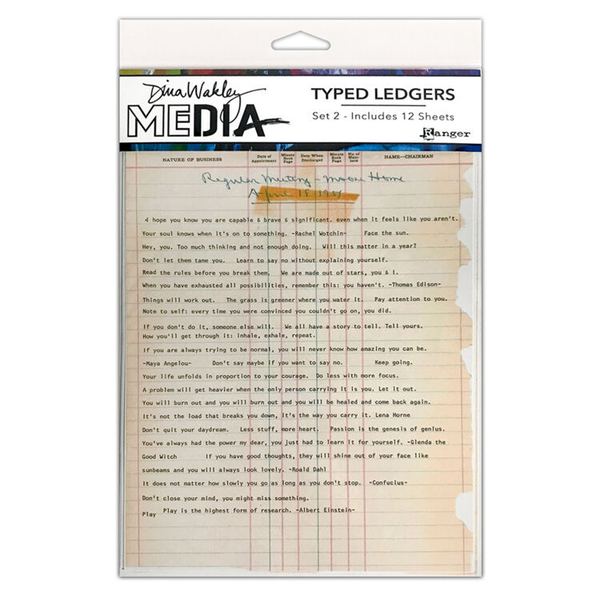 Dina Wakley Media, Typed Ledgers, Set 2 - MDA79040