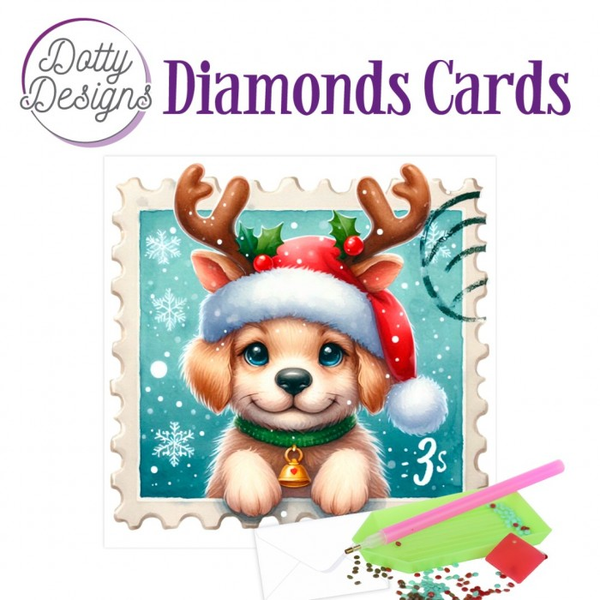 Dotty Designs, Diamond Cards, Santa Paws - DDDC1230