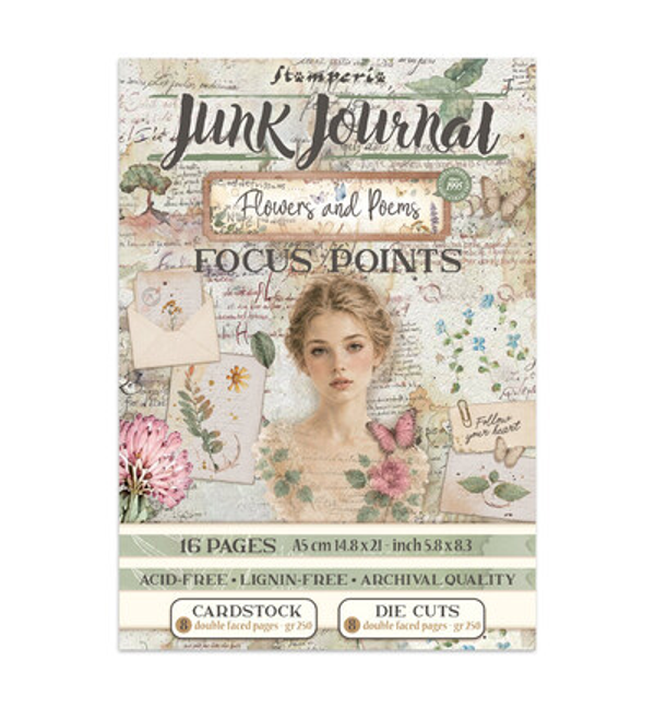 Stamperia, Junk Journal, Focus Points, Flowers and Poems - SBJKS10