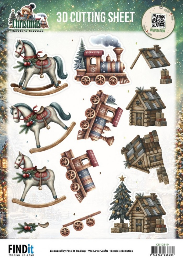 Berrie's Beauties, 3D Knipvel, Good old Christmas, Christmas Toys - CD12519