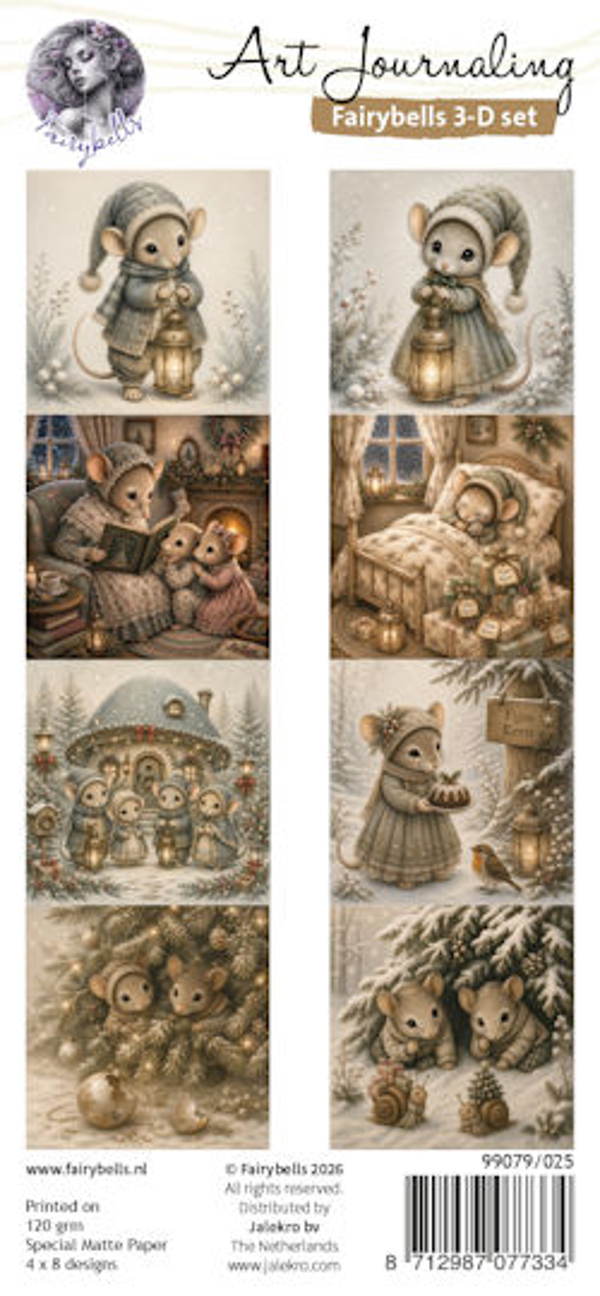 PRE-ORDER - Fairybells, 3D Setje, Kerst Beige/Groen - 99079/025