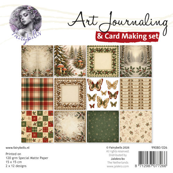 PRE-ORDER - Fairybells, Art Journaling & Card Making Backgrounds, Kerst Rood/Groen - 99080/026