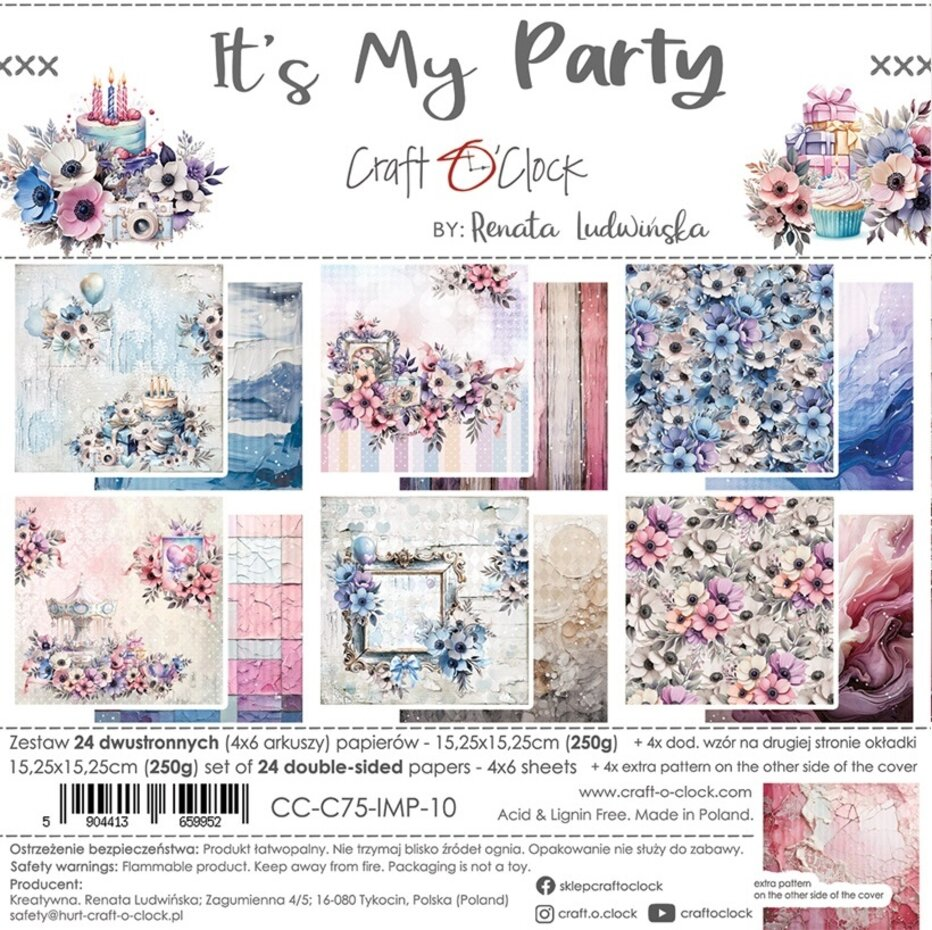 Craft O Clock, Paperpad, It's my Party, 15,2 x 15,2 cm - CC-C75-IMP-10