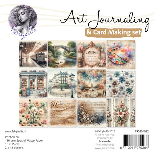 PRE-ORDER - Fairybells, Art Journaling & Cardmaking Backgrounds, A Paris - 99080/022