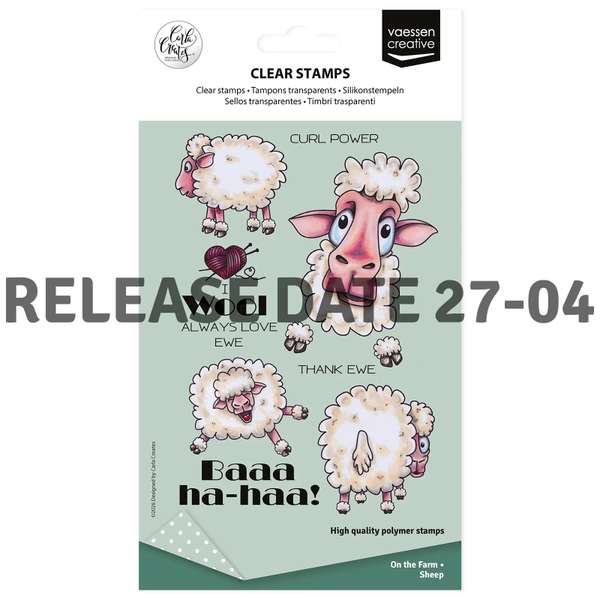 Vaessen Creative, Clear Stamp, Carla Creates, On the Farm, Sheep - CAR0405
