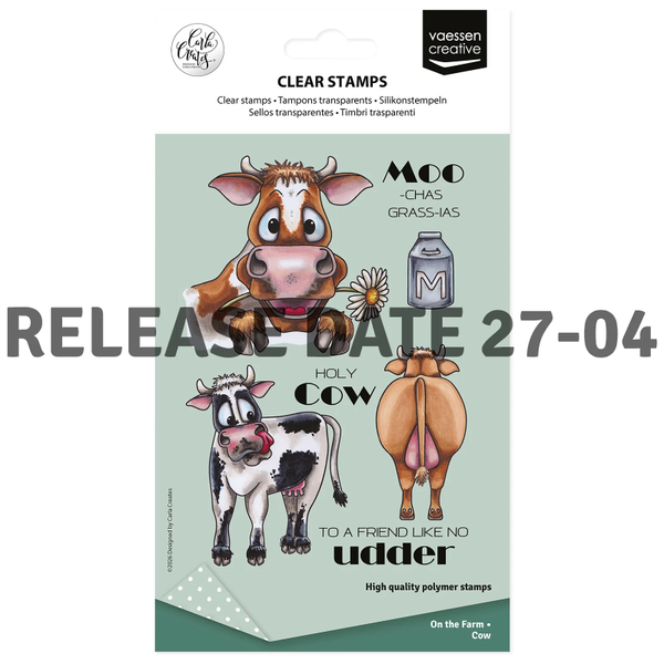 Vaessen Creative, Clear Stamp, Carla Creates, On the Farm, Cow - CAR0402