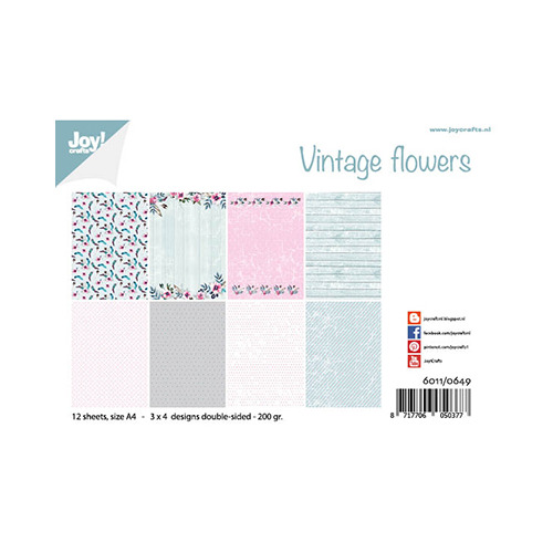 JoyCrafts, Paperpad, Vintage Flowers - 6011/0649