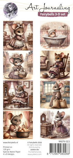 PRE-ORDER - Fairybells, 3D Setje, Vintage Muizen 1 - 99079/023