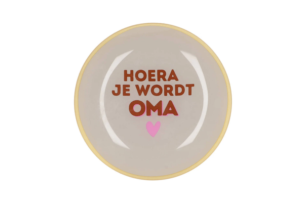 Bordje van Glas, Hoera je wordt Oma, 18 x 18 cm