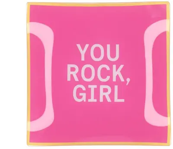 Bordje van Glas, You Rock, Girl , 18 x 18 cm