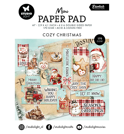 Studiolight, Mini Paperpad, Essentials, Cozy Christmas - SL-ES-DPP326