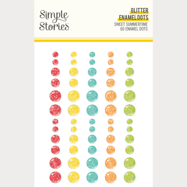 Simple Stories, Sweet Summertime,  Glitter Enamel Dots - 26824