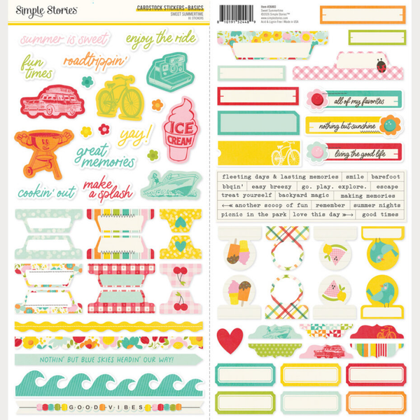 Simple Stories, Sweet Summertime, Cardstock Stickers, Basics - 26803