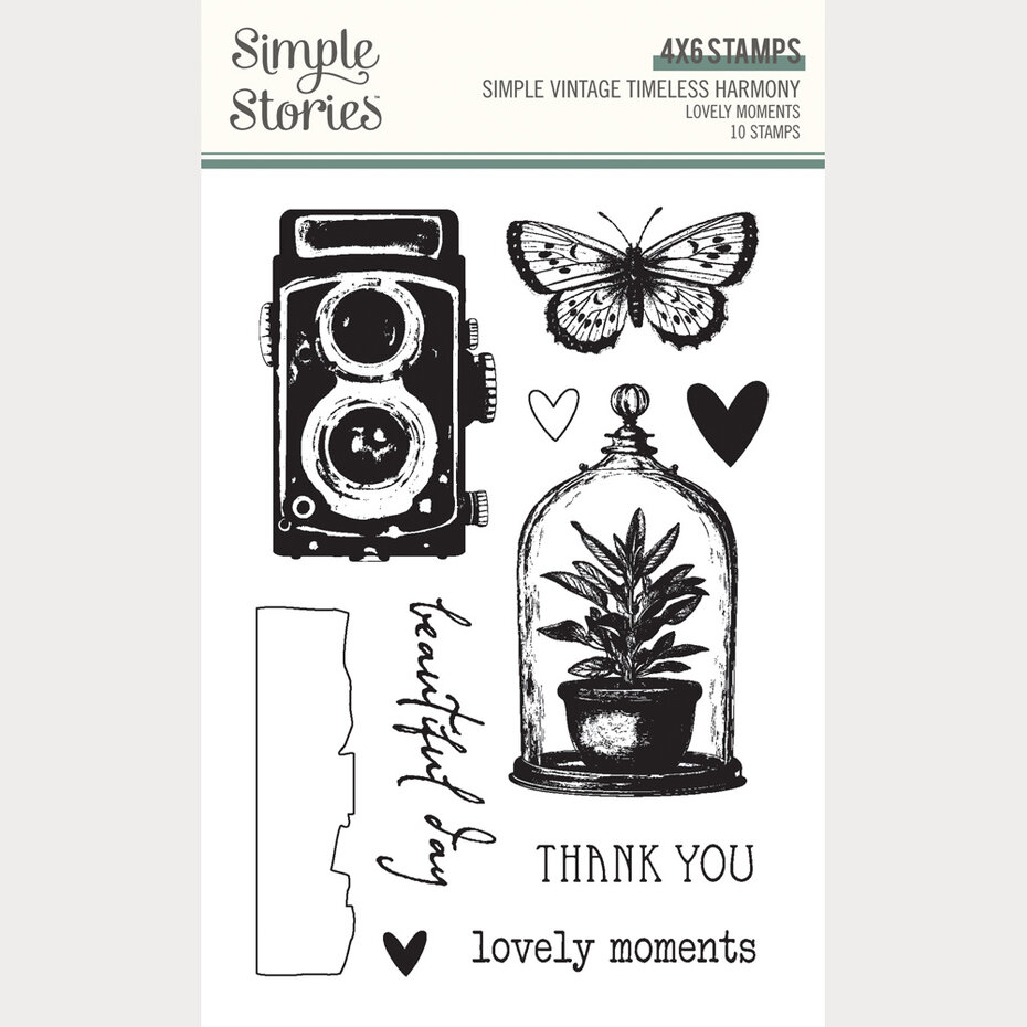 Simple Stories, Simply Vintage Timeless Harmony, Clear Stamp, Lovely Moments - 27024