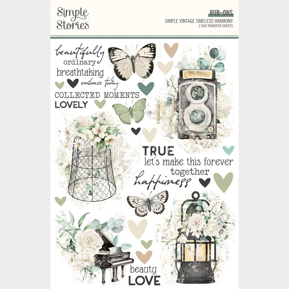 Simple Stories, Simply Vintage Timeless Harmony, Rub Ons- 27029