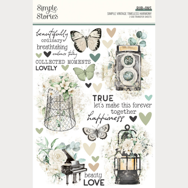 Simple Stories, Simply Vintage Timeless Harmony, Rub Ons- 27029