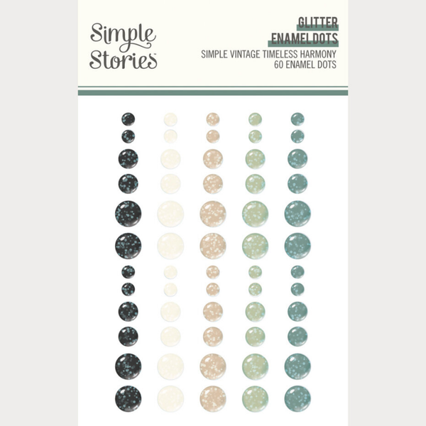 Simple Stories, Simply Vintage Timeless Harmony, Glitter Enamel Dots - 27032