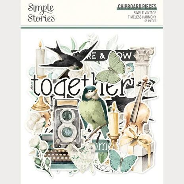 Simple Stories, Simply Vintage Timeless Harmony, Chipboard Pieces - 27025