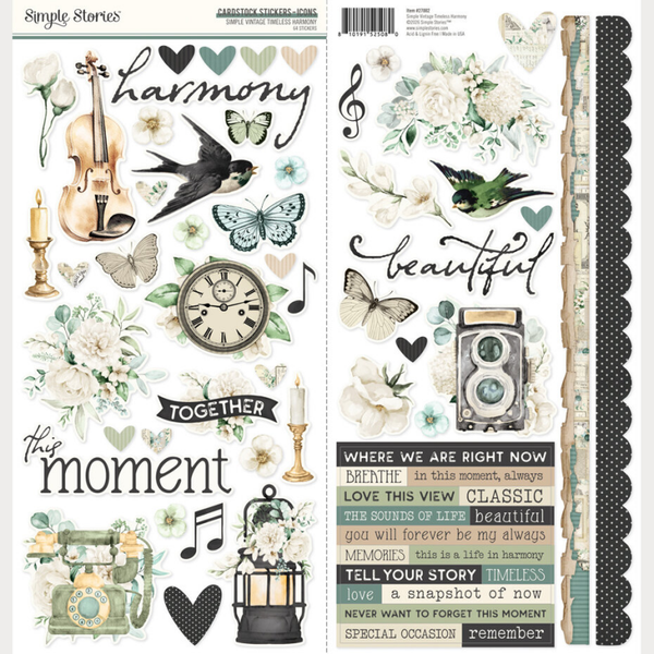 Simple Stories, Simply Vintage Timeless Harmony, Cardstock Stickers, Icons - 27002