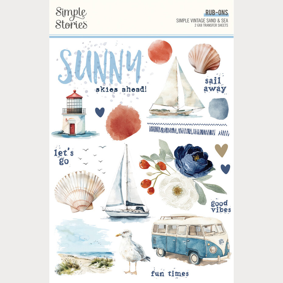 Simple Stories, Simple Vintage Sand & Sea, Rub Ons - 26929