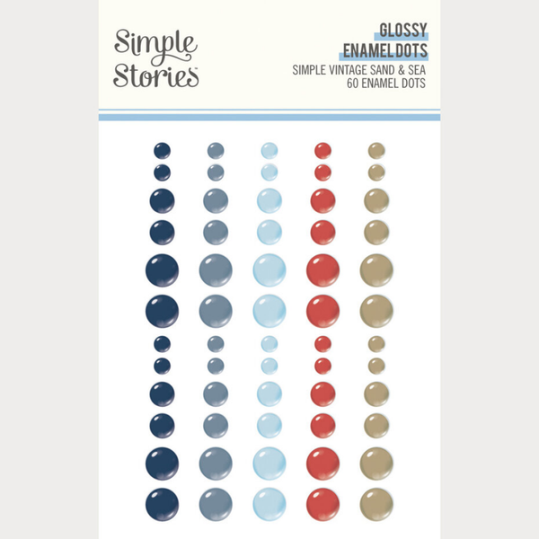 Simple Stories, Simple Vintage Sand & Sea, Glossy Enamel Dots - 26932
