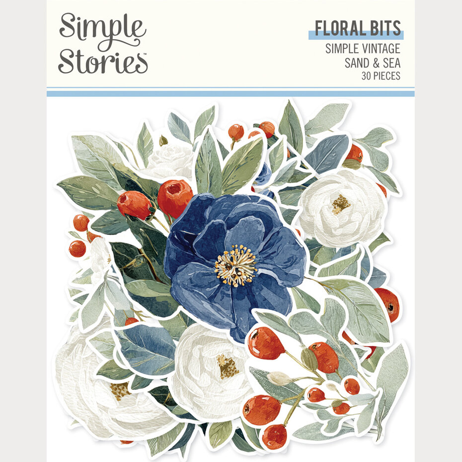Simple Stories, Simple Vintage Sand & Sea, Floral Bits - 26928