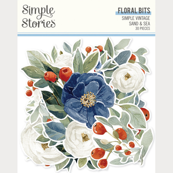 Simple Stories, Simple Vintage Sand & Sea, Floral Bits - 26928
