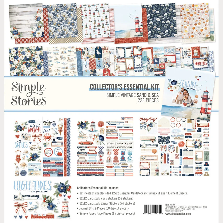 Simple Stories, Simple Vintage Sand & Sea, Collector's Essential Kit - 26901