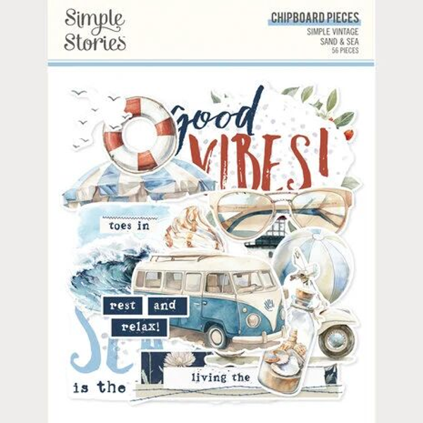 Simple Stories, Simple Vintage Sand & Sea, Chipboard Pieces - 26925