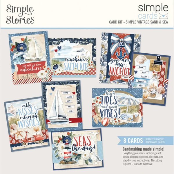 Simple Stories, Simple Vintage Sand & Sea, Simple Cards Kit, 12x12 inch - 26934