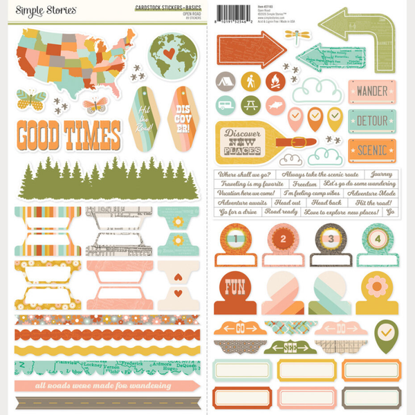 Simple Stories, Open Road, Cardstock Stickers, Basics - 27103