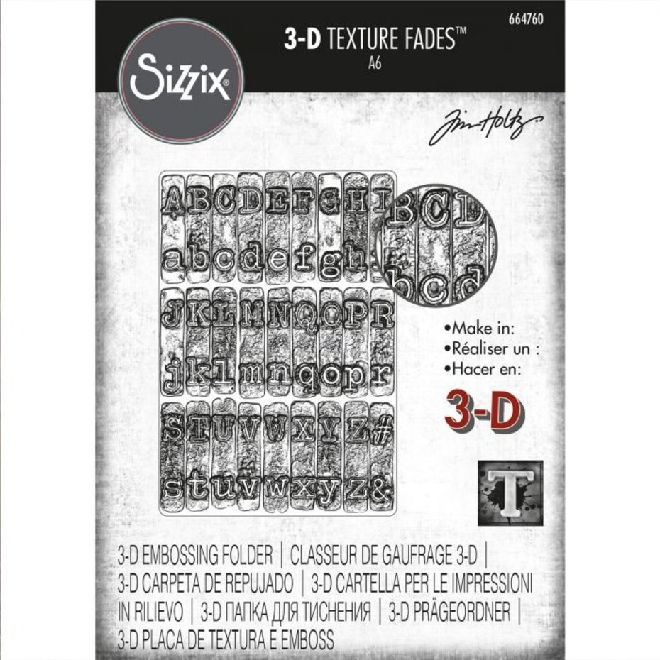 Sizzix, 3D Texture Fades, Typewriter - 664760