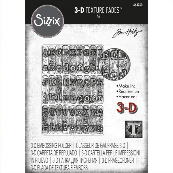 Sizzix, 3D Texture Fades, Typewriter - 664760