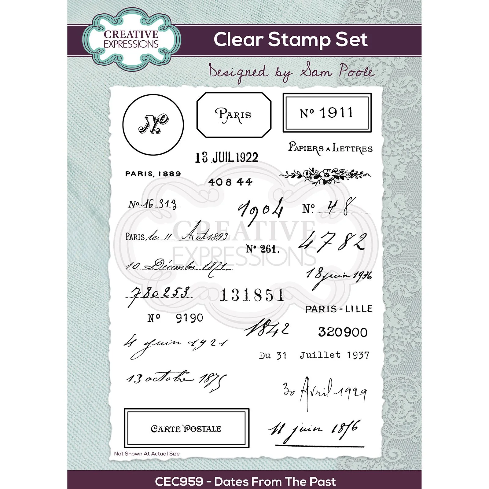 Creative Expressions, Clear Stamp, Dates from the past - CEC959