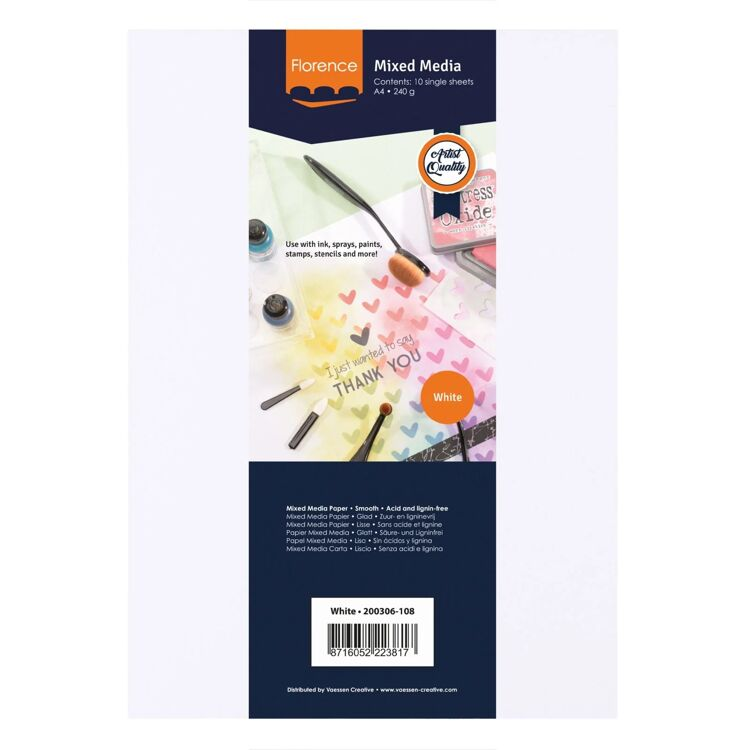 Vaessen Creative, Mixed Media Papier, A4 formaat, 240 grams - 200306-108