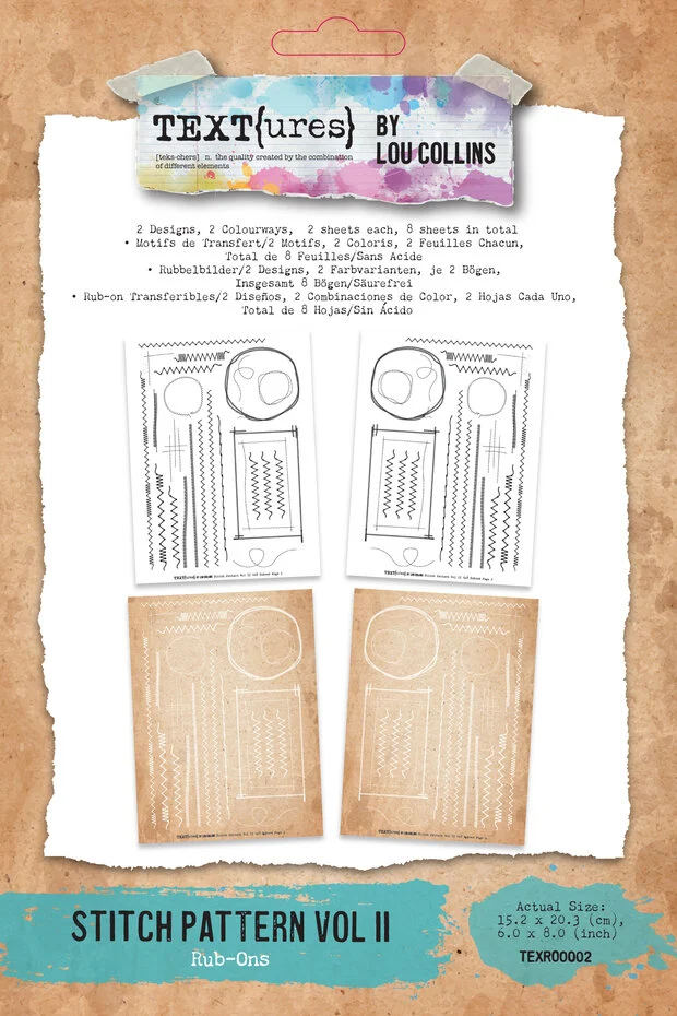 Arden Creative, Lou Collins, Dragonfly Dreams, Rub-On Transfer Set, Stitch Pattern Vol II - TEXRO0002