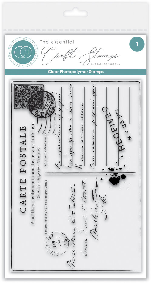 Craft Consortium, Clear Stamp, Old Postcard - CCESTMP017