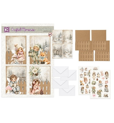 PRE-ORDER - Creatief Art, Kaartpakket, Sugar Cottage, Cozy Winter - CM-KIT-005