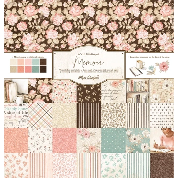 Maja Design, Scrapbook Paperpad, Memoir, 12 x 12 inch