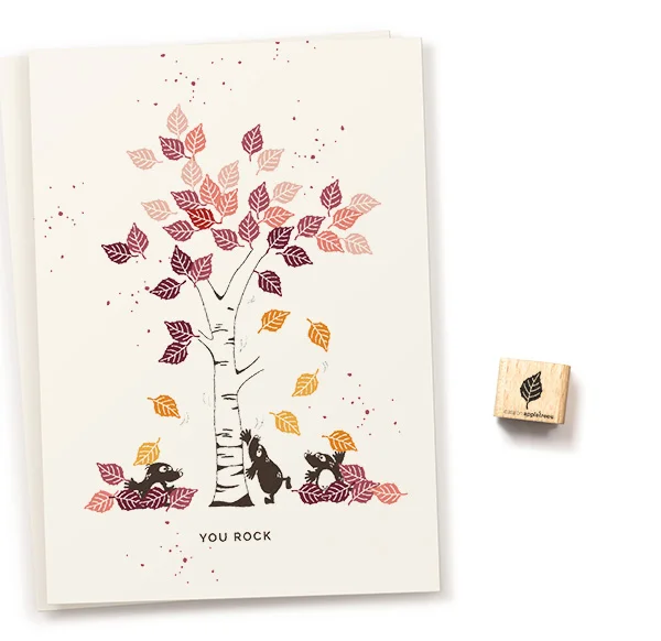 Cats on Appletrees, Mini Stempel, Berkenblad 6