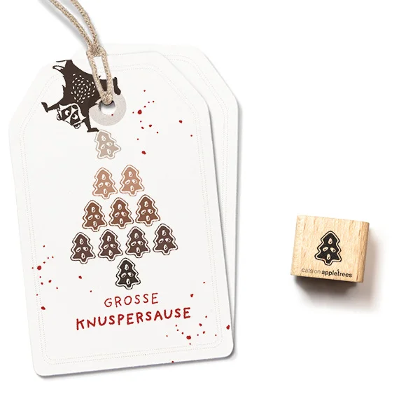 Cats on Appletrees, Mini Stempel, Gingerbread 3, Boom